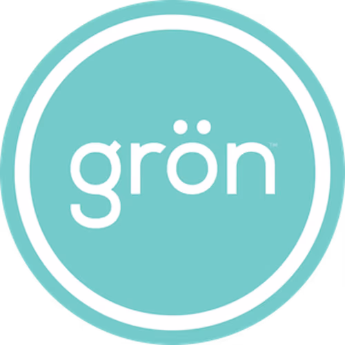 Grön cannabis brand logo. Available at Leafology
