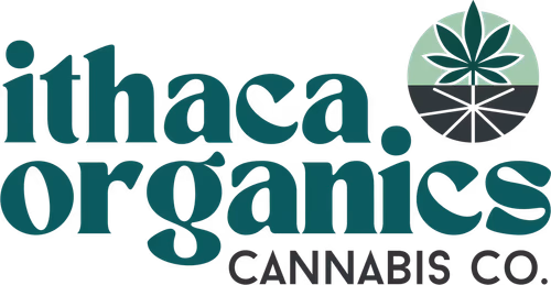 Ithaca Organics cannabis brand logo. Available at Leafology