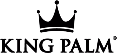 King Palm cannabis brand logo. Available at Leafology